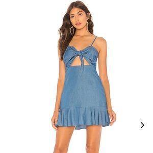 Lovers + Friends XS Chambray mini VEUC